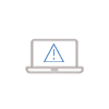 icono de un portátil con una señal de atención